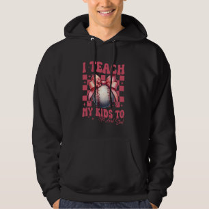 Baseball Mum Coquette Bow I Teach My Kids to Hit a Hoodie