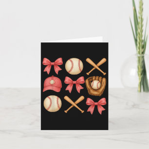 Baseball Mum Coquette Mothers Day Women Girls Base Card