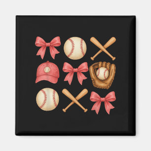 Baseball Mum Coquette Mothers Day Women Girls Base Magnet