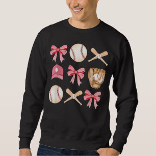 Baseball Mum Coquette Mothers Day Women Girls Sweatshirt