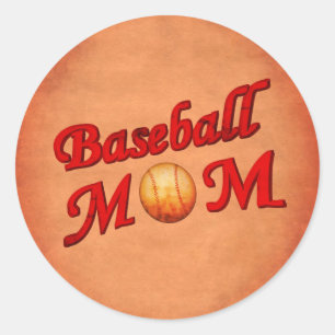 Baseball Mum Cute  Classic Round Sticker