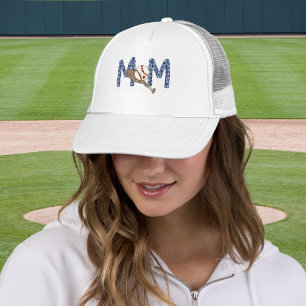 Baseball Mum Cute Navy Preppy Sports Mum Trucker Hat
