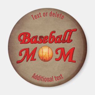 Baseball Mum Cute Personalised Magnet