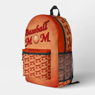 Baseball Mum Cute Personalised  Printed Backpack