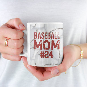 Baseball Mum Cute Sports Personalised Number Coffee Mug