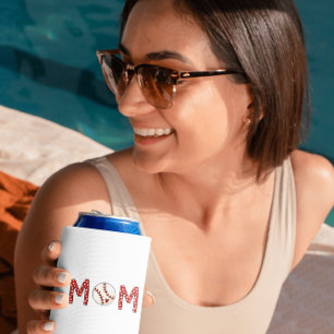 Baseball Mum Cute Trendy Sports Mum Can Cooler
