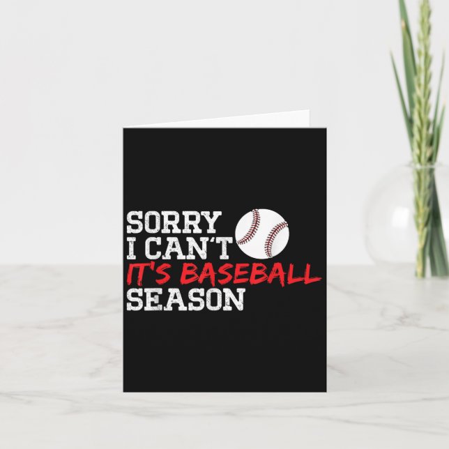 Baseball Mum Dad Funny Sorry I Can't It's Baseball Card (Front)