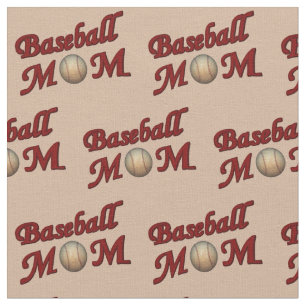 Baseball Mum Design Pattern Fabric