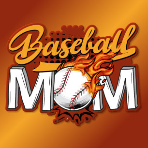 Baseball Mum Flaming Ball T-Shirt