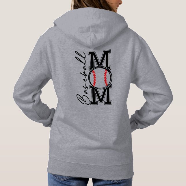 Baseball Mum Front And Back Design Hoodie (Back)