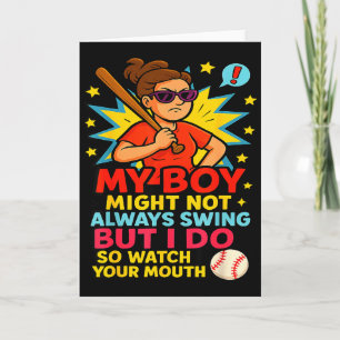 Baseball Mum Funny Quote For Mother's Day Gift Card