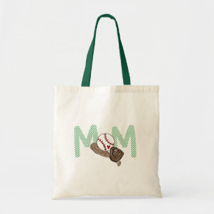 Baseball Mum Green Trefoil Preppy Sports Mum Tote Bag