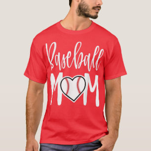 Baseball Mum Heart Gift for Sports Moms  T-Shirt