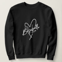 Baseball Mum Heart Personalised Black Baseball