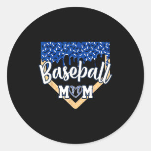 Baseball Mum Home Plate Ice Cream Drip With Sprink Classic Round Sticker