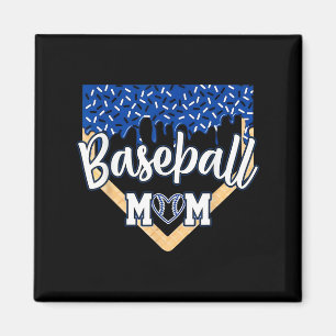 Baseball Mum Home Plate Ice Cream Drip With Sprink Magnet