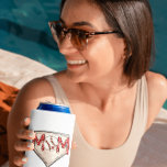 Baseball Mum Home Plate Sports Red Polka Dot Mum  Can Cooler<br><div class="desc">This baseball Mum can cooler will keep your drinks cold at the field,  tailgating or at the beach. The baseball Mum home plate design can be found on other products in my store,  PageCreativeDesigns.</div>