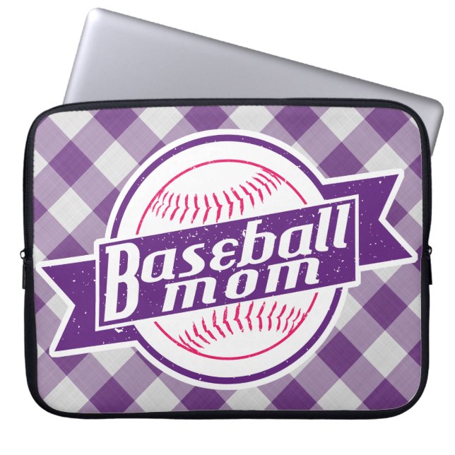 Baseball Mum Laptop Sleeve (Front)