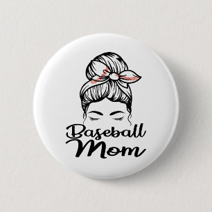 Baseball Mum Leopard Funny Softball Mum 6 Cm Round Badge