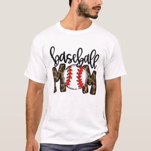 Baseball Mum Leopard Softball Mama Mother's Day 20 T-Shirt