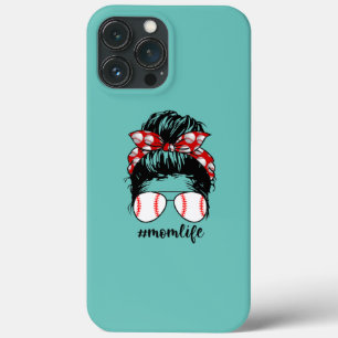 Baseball Mum Life Messy Bun Momlife Funny iPhone 13 Pro Max Case