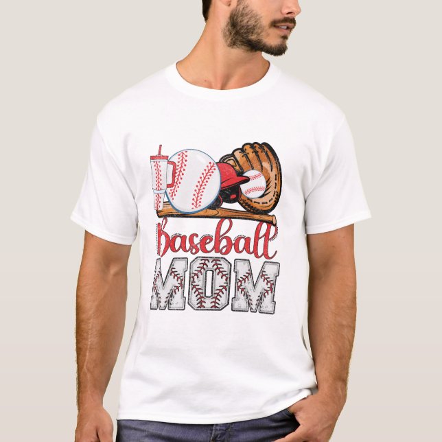 Baseball Mum Mama Baseball T-Shirt (Front)