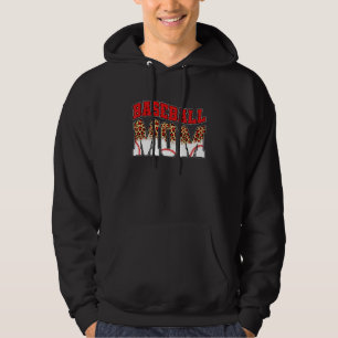 Baseball Mum Mama Sport Leopard Game Day Vibes Hoodie