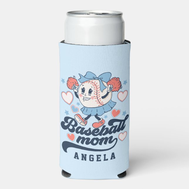 Baseball Mum Personalised Seltzer Can Cooler (Seltzer Front)