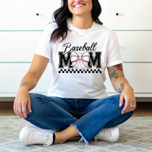 Baseball Mum Retro Mama Coquette Bow Tri-Blend Shirt