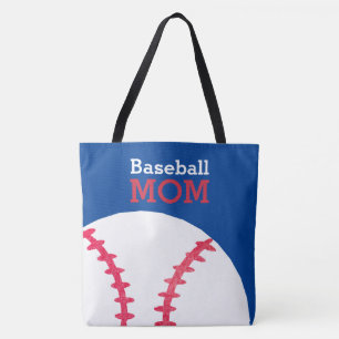 Baseball Mum Retro Personalised Trendy Blue Tote Bag