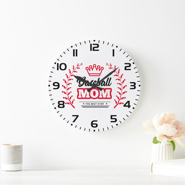 Baseball Mum Shirt The Best Ever Crown  Large Clock (Creator Uploaded)