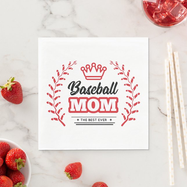 Baseball Mum Shirt The Best Ever Crown  Napkin (Creator Uploaded)