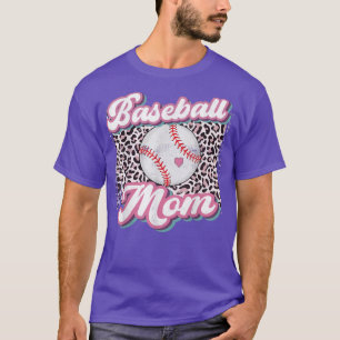Baseball Mum Shirts for Women Leopard Mother's Day