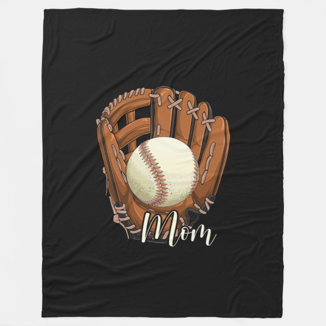 Baseball Mum Softball Mama Mother's Day Fleece Blanket (Front)