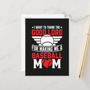 Baseball Mum Sports Parent Game Day Mother Announcement Postcard