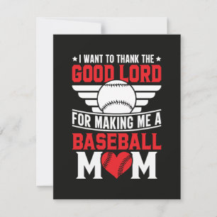 Baseball Mum Sports Parent Game Day Mother Holiday Card