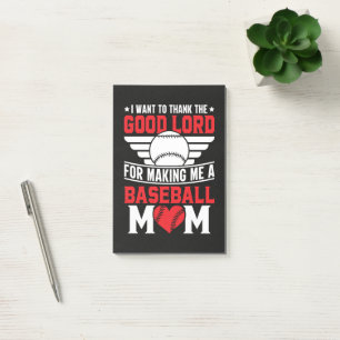 Baseball Mum Sports Parent Game Day Mother Post-it Notes
