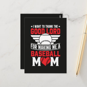 Baseball Mum Sports Parent Game Day Mother Postcard