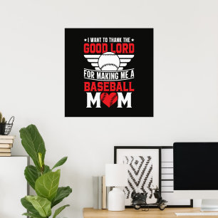 Baseball Mum Sports Parent Game Day Mother Poster