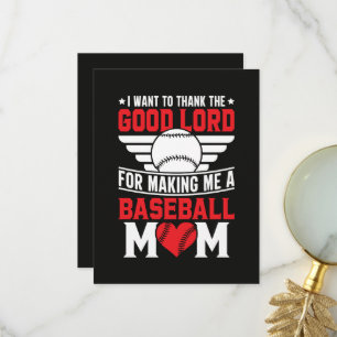  Baseball Mum Sports Parent Game Day Mother Thank You Card