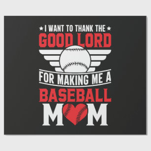 Baseball Mum Sports Parent Game Day Mother Wrapping Paper