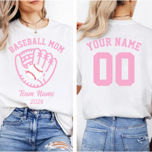 Baseball Mum Team Custom Name Number  T-Shirt