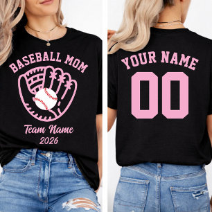 Baseball Mum Team Custom Name Number  T-Shirt