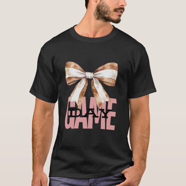 Baseball Mum Tee Sports Mama Coquette Bow Gameday  (Front)