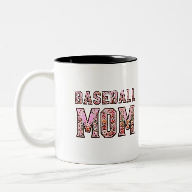 Baseball Mum  Two-Tone Coffee Mug (Left)