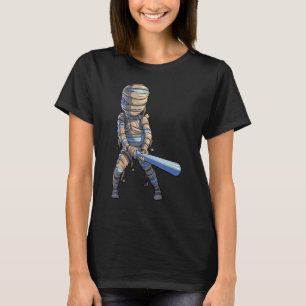 Baseball Mummy Halloween Men Boys Baseball Hallowe T-Shirt