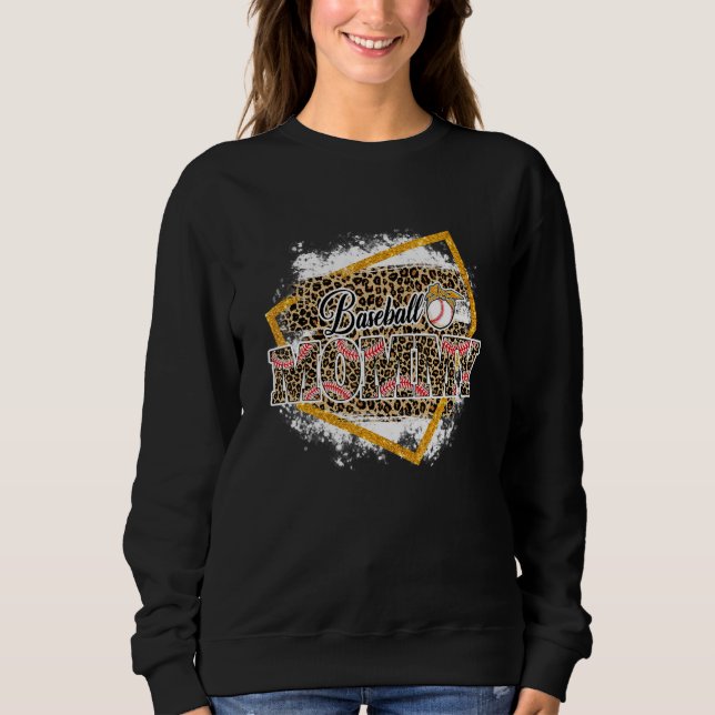 Baseball Mummy Leopard Bleached Family Matching Sweatshirt (Front)