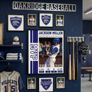 Baseball MVP Player Senior Night Photo Poster