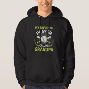 Baseball My Favourite Player Call Me Grandpa Vinta Hoodie