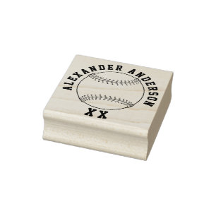 Baseball Name and Jersey Number Personalise Rubber Stamp